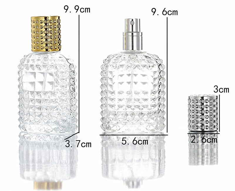 botella de perfume de cristal vintage de 30 ml y 50 ml